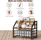 Coffee Pod Drawer Holder K-Cup Holder Drawer for 56 Coffee Pods Storage 4-Tier Coffee Pod Holder Organizer Coffee Station Organizer for Countertop Kitchen Office Coffee Bar Accessories