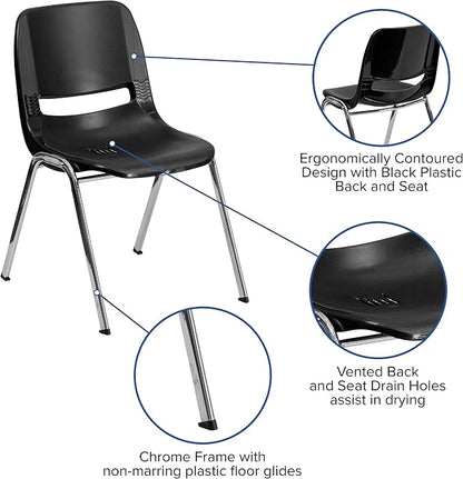 Flash Furniture HERCULES Series 440 lb. Capacity Kid's Black Ergonomic Shell - Image 4