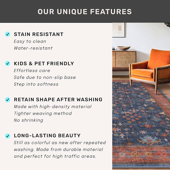 Washable 3x20 Extra Long Hallway Runner Rug, Non-Slip Stain & Fade Resistant - Image 5