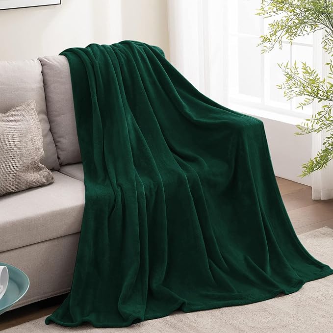 BEDELITE Fleece Blanket Soft Plush Twin Size Blanket Forest Green 60"x80" | - Image 9