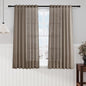 Dark Taupe Linen Sheer Curtains 54 Inch Length 2 Panel Set Back Tab Rod Pocket by Nanspring