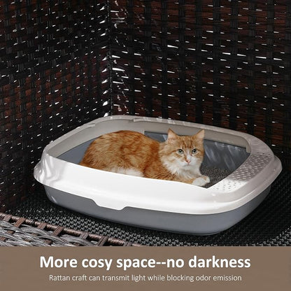 Cat Litter Box Enclosure with Soft Litter Mat; Hidden Cat Washroom Furniture - Image 4