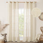Beige Linen Curtains for Living Room 84 Inch Length 2 Panels Set | Linen by LAMIT