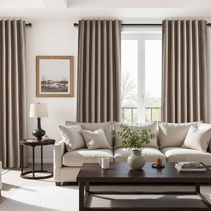 Topfinel 90 inch Long Linen Blackout Curtains 2 Panels - Image 4