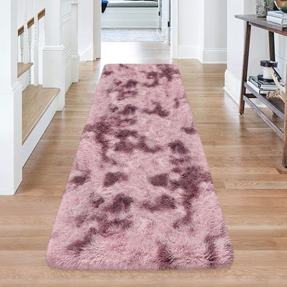 Tie-Dyed Blush 2x6 Machine Washable Runner Rugs - Image 3
