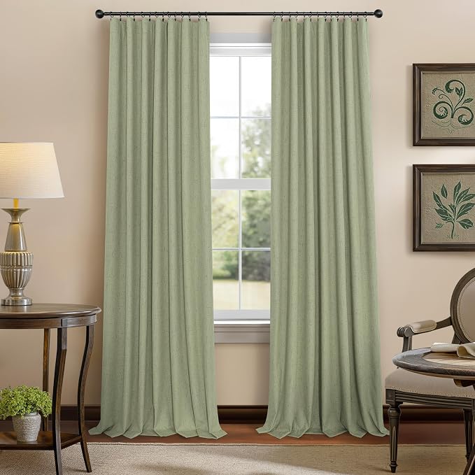 Light Sage Green Black Out Curtains 96 Inch Long - Image 7