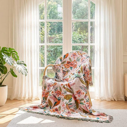 LUTBM Boho Throw Blanket for Bed Cotton Blankets Twin Size for Bedroom Living - Image 5