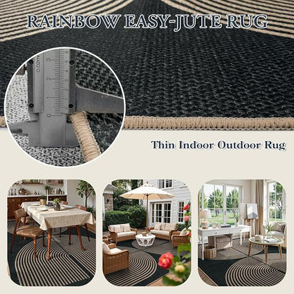 Lahome Enfys Rainbow Easy Jute Outdoor Carpet, Washable Rugs 9x12 - Image 3