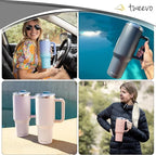 40 oz Tumbler With Handle and Straw Made of Stainless Steel - Double Wall Vacuum Insulated Tumbler With Lid - Sweat Proof Easy Grip, BPA-Free, Dishwasher Safe Tumbler (Amethyst)
