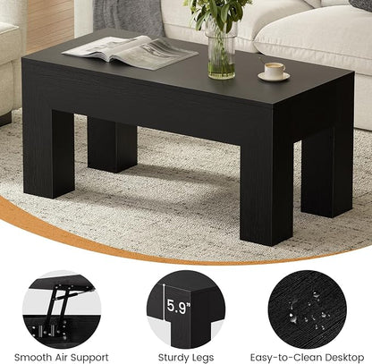 FABATO 41.7'' Lift Top Coffee Table, Wooden Rectangle Coffee Table - Image 7