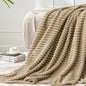 BEDELITE 3D Ribbed Jacquard Brown Fleece Twin Blanket by BEDELITE