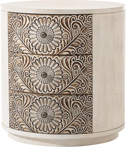 SUNBURY End Table Living Room Small Side Table w 3 Drawers, Vintage Bedside - Image 8