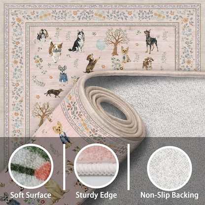 Pink Floral Hallway Runner Rug 2x4 - Image 7
