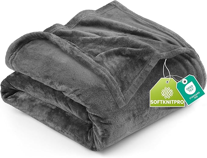 Utopia Bedding Fleece Bed Blanket California King Size Grey | Microfiber Plush by UTOPIABEDDING