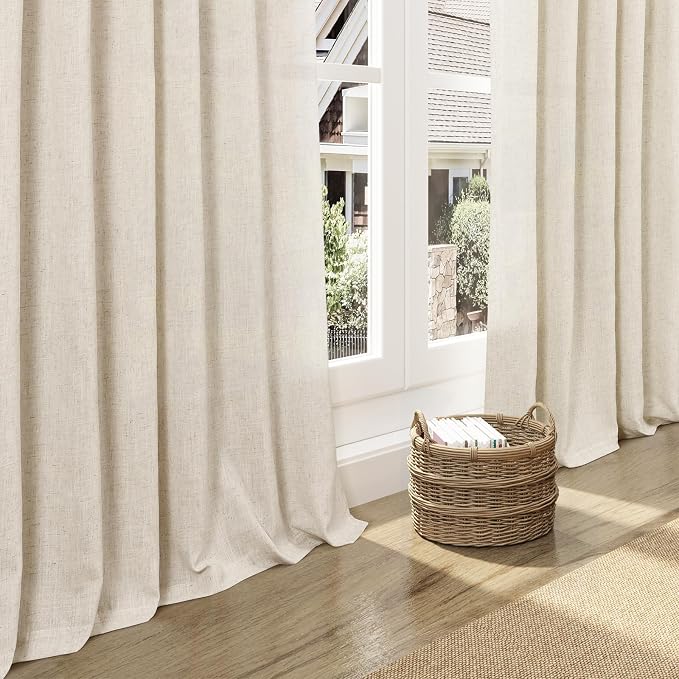 Linen Curtains for Living Room 72 Inches Long Modern Farmhouse Decor Light - Image 5