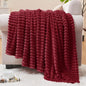 BEDELITE Ribbed Jacquard Burgundy Fleece Twin Blanket by BEDELITE