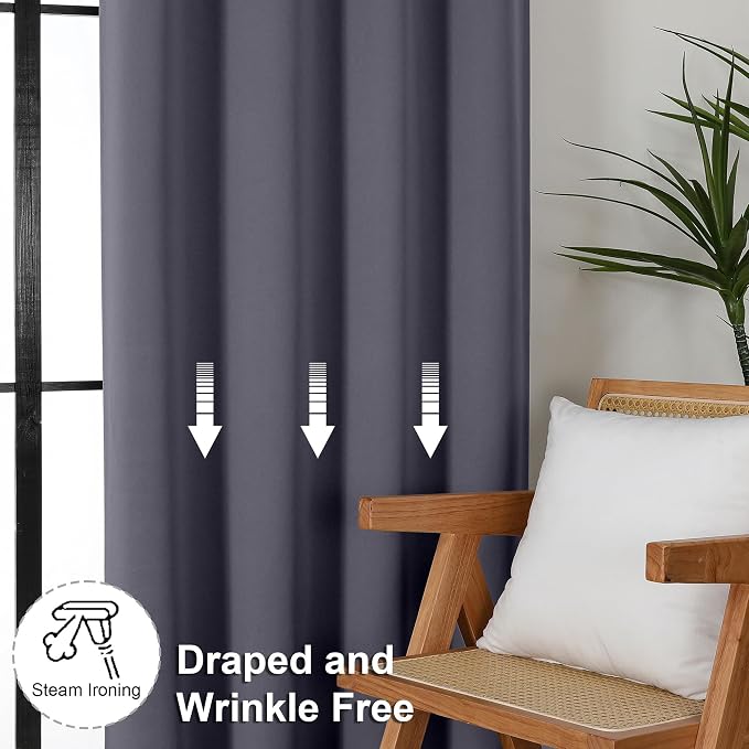 Simplebrand Ava Grey Short Blackout Curtains - Image 7