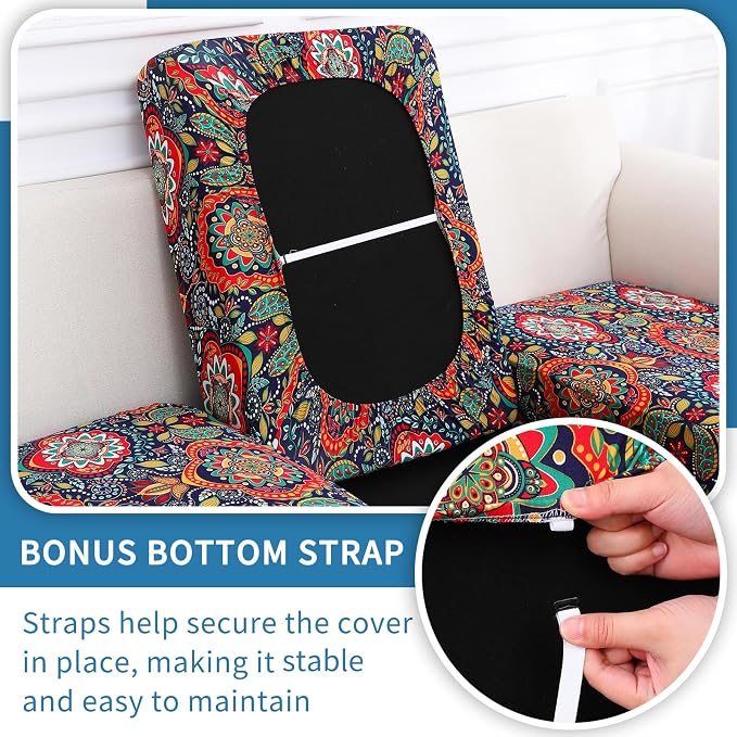 Printed Couch Cushion Covers, Floral Cushion Covers, Magic Sofa Covers Washable - Image 3