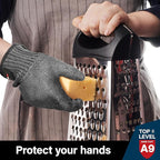 Schwer Ultimate Cut Resistant Gloves Beyond ANSI A9, Reinforced Stainless Steel Glove, Food Grade Mesh Metal Gloves for Butcher Meat Cutting, Oyster Shucking, Mandoline, Non-PFAS, PR1708 (L, 1 PCS)