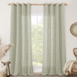 Linen Curtains for Living Room, Sage Grey 90 Inch Length Bronze Grommet Linen by LAMIT