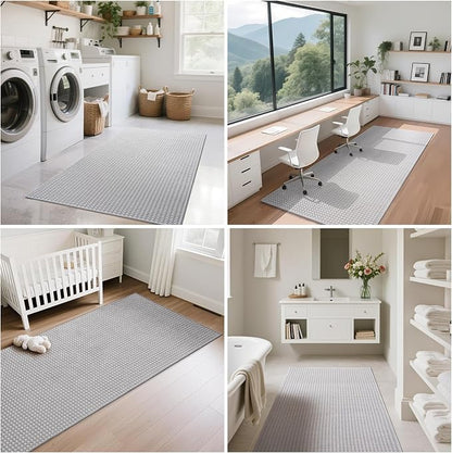 Hallway Runner Rug Woven Washable Long Kitchen Runner Gray 2x5 ft | Boho Soft - Image 8