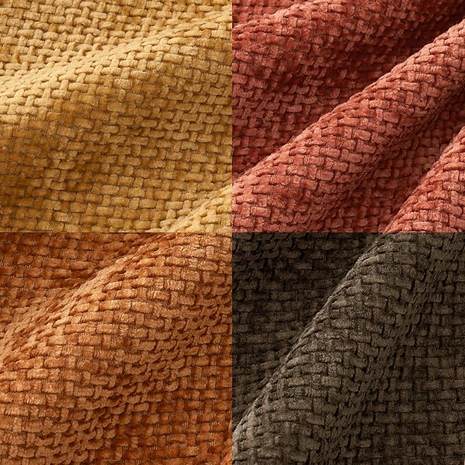MIULEE Decorative Chenille Fall Pillow Covers Orange Brown 20x20 Pack of 4 | - Image 8