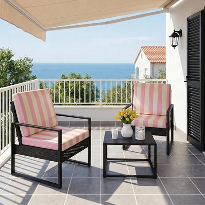 CALBODE 14 Pcs Stretch Outdoor Seat Cushion Covers, Washable Striped Chair Seat - Image 7