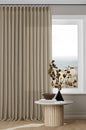 Extra Long Pinch Pleated Linen 108 Inch Curtains Tan Brown 2 Panels Set | Grey by Twodrapes