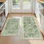 Yamaziot 2x3+2x5Ft Washable Kitchen Rug Set of 2 Non Slip, Sage Green | Soft by Yamaziot