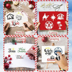 30 Pieces Small Christmas Nativity Stencils for Painting on Wood Reusable Palstic Nativity Scene Stencils for DIY Crafts Ornament Wood Cookie (3in Jesus)