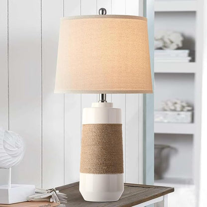 Hamucd White Boho Ceramic Lamps - Image 6