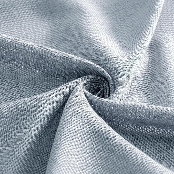 MIULEE Chambray Blue Linen Curtains 52x72 Inch Long - Image 8