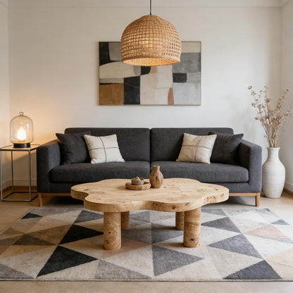 40" Cloud Coffee Table with 4 Round Table Legs, Modern Irregular Center Table - Image 7