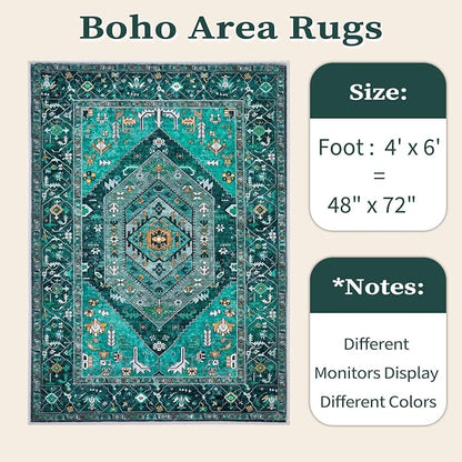 SERISSA 4x6 Washable Non Slip Boho Area Rug - Image 6