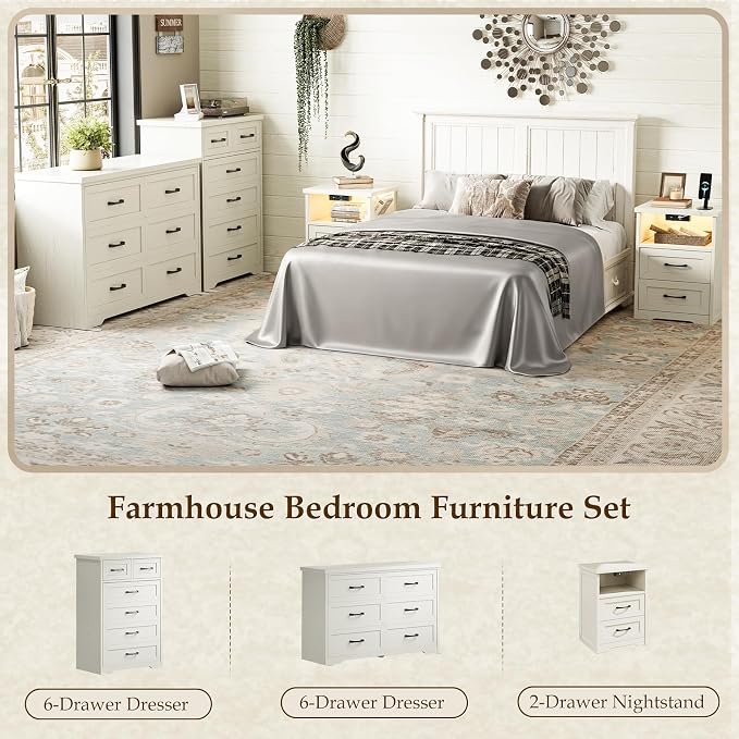 AODK Farmhouse 6 Drawer Dresser - Image 8