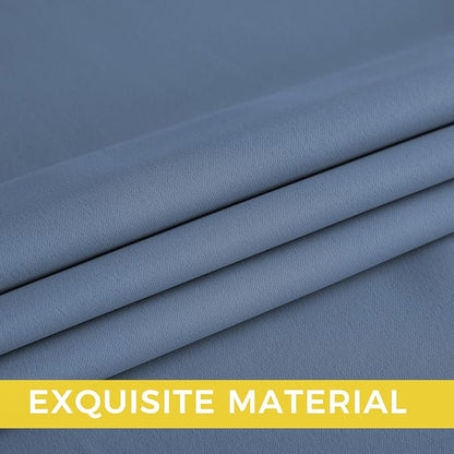 NICETOWN Room Darkening Draperies Curtains Panels, 2 Panels Stone Blue W52 x L84 - Image 5