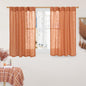 Orange Linen Curtains 40 Inch Length, Light Filtering Panels | Semi Sheer by LAMIT