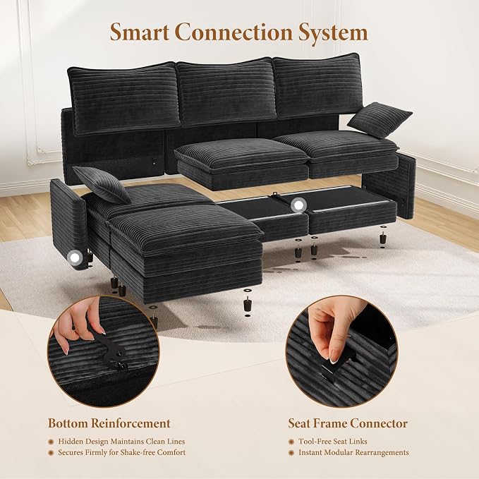 Vesgantti 142" Oversized Sectional Sofa Bed, 8-Seater Modular Sleeper Cloud - Image 5