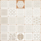 Sashiko Stencil 4.7inch Geometric Sashiko Pattern Template Drawing Line Quilting Stencils for Sewing Hand Quilting Embroidery