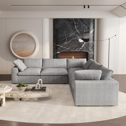 Cloud Couch Modular Sectional Sofa, 5 Seater Minimalist Deep Couches, Sofa - Image 3