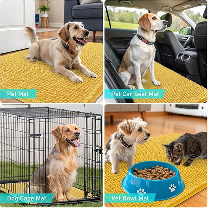OLANLY Dog Door Mat for Muddy Paws 47x32, Super Absorbent Chenille Mud Mat | - Image 7