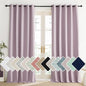 NICETOWN Pink Vintage Linen 100% Blackout Curtains by NICETOWN