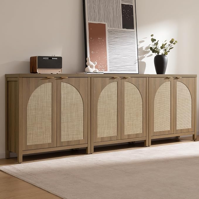 SICOTAS Rattan Sideboard Buffet Cabinet - Image 7