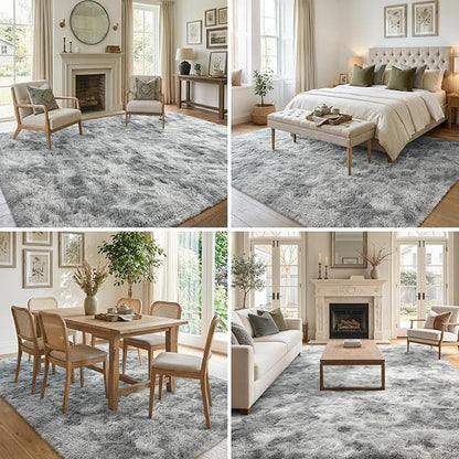 7x10 Ft Extra Large Shag Rugs for Living Room, Tie Dyed Ultra Soft Fluffy Furry - Image 4