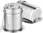 2Packs Tea Filter,Cooking Infuser with Extra Fine Mesh Tea Ball Strainers Threaded Connection 304 Stainless Steel with Extended Chain Hook to Brew Loose Leaf Tea,Spices & Seasonings