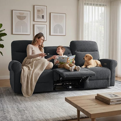 MCombo 87.8" Wall Hugger Power Reclining Sofa, 3-Seat Triple Recliner Couch - Image 5