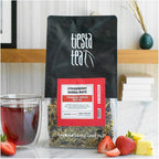 Tiesta Tea - Strawberry Samba Mate, Loose Leaf, Strawberry Hibiscus Mate Tea, High Caffeinated Fruit Blend, Make Hot or Iced Up to 200 Cups, 16oz Resealable Bulk Pouch