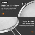 Walfos Small Fine Mesh Tea Strainer, Mini Stainless Steel Sieve with Handle, 2.8 Inch Kitchen Metal Sifter Strainers for Tea, Juicing, Coffee, Cocktail, Powdered Sugar, Matcha (2 Pack)