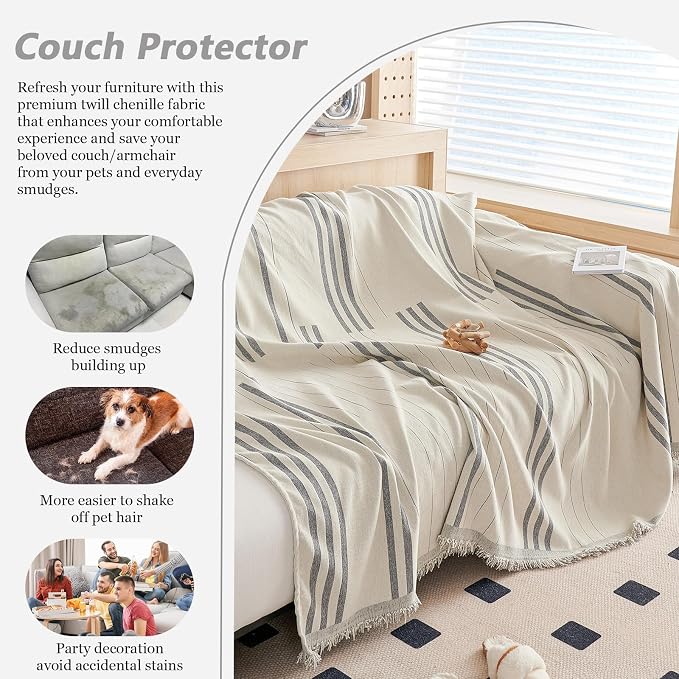 DREAMINGO Chenille Armchair Cover Jacquard Sofa Covers Washable Furniture - Image 5