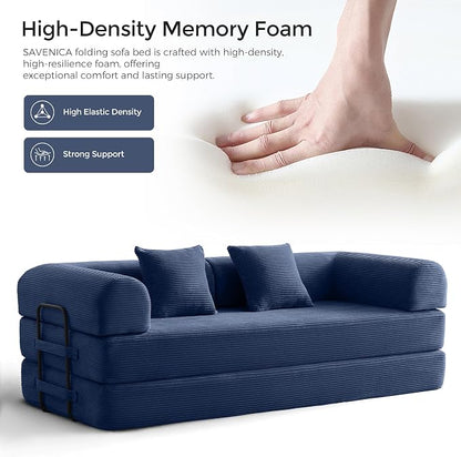 79" Convertible Sofa Bed with Fixed-Shape Frame & Removable Armrests, Modular - Image 3
